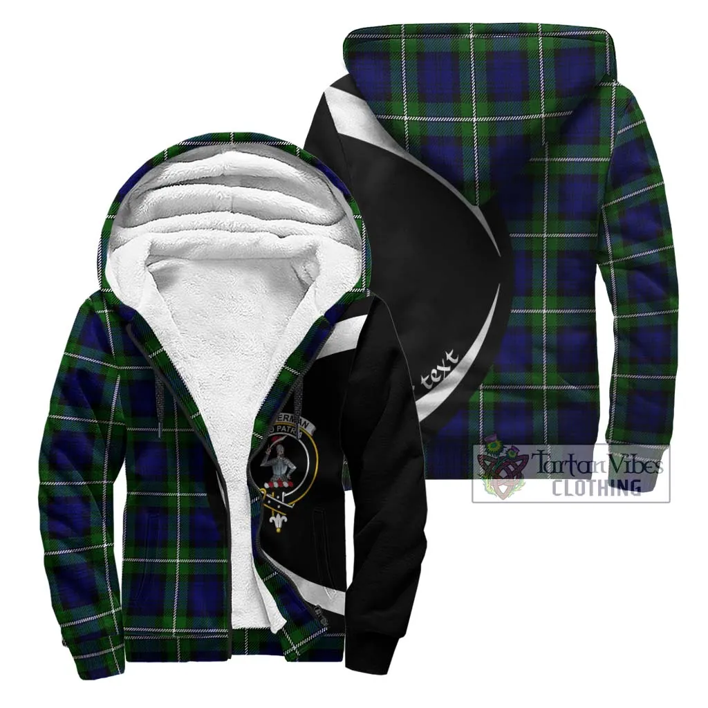 Bannerman Tartan Sherpa Hoodie with Family Crest Circle Style