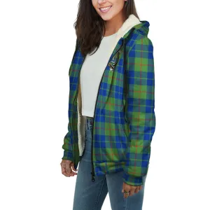 Barclay Hunting Ancient Tartan Sherpa Hoodie with Family Crest