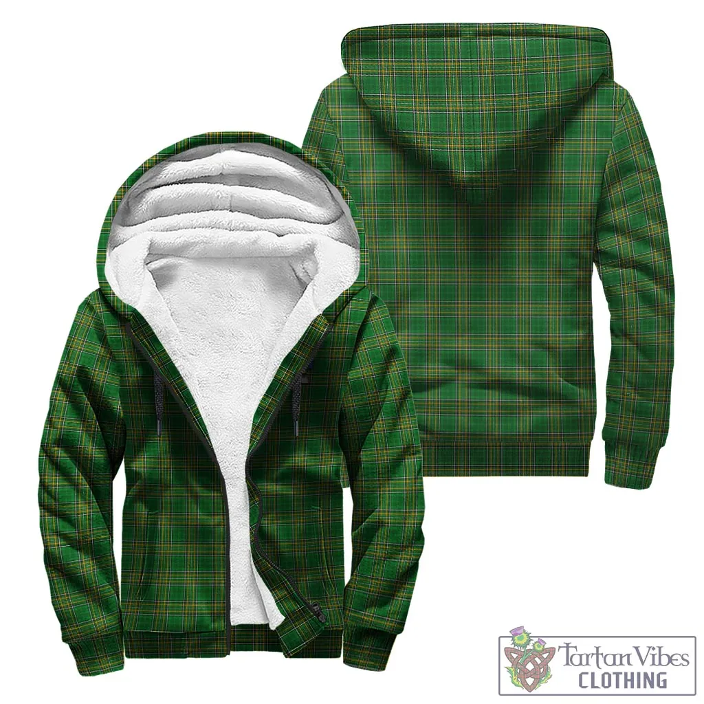 Bareth Irish Clan Tartan Sherpa Hoodie with Coat of Arms