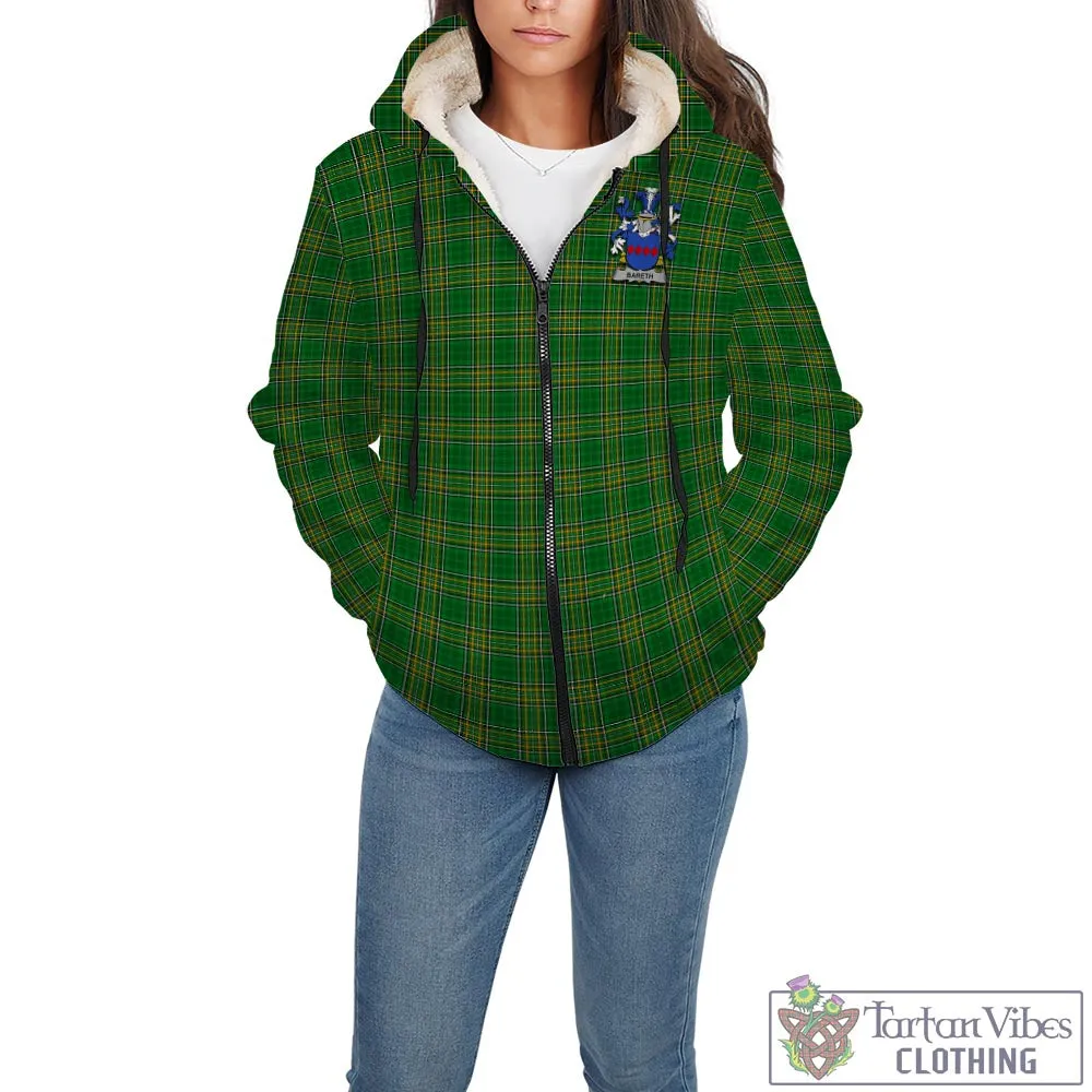 Bareth Irish Clan Tartan Sherpa Hoodie with Coat of Arms