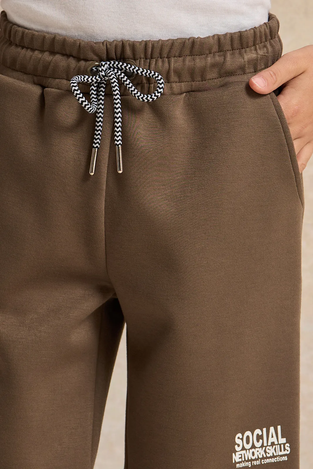 Boys Olive Printed Shorts