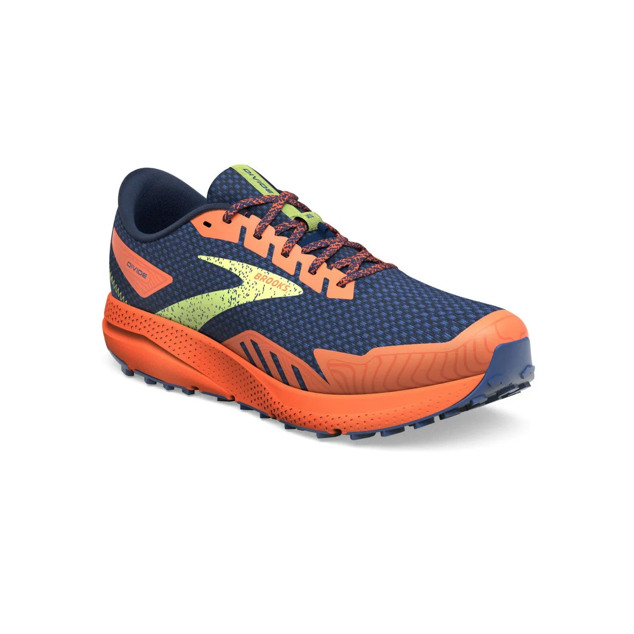 Brooks Divide 4 (Mens) -Navy/Firecracker/Sharp Green