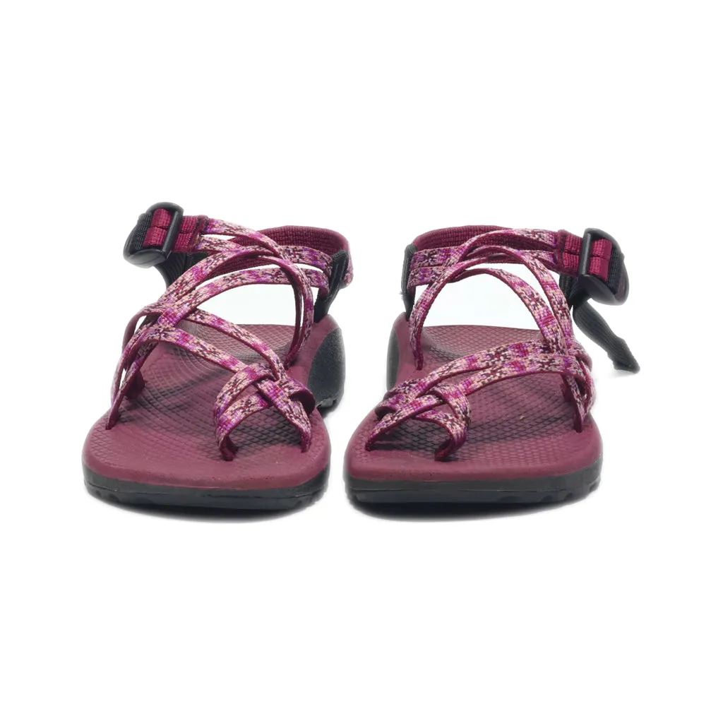 Chaco Flat Sandals Fabric Purple Colour For Women