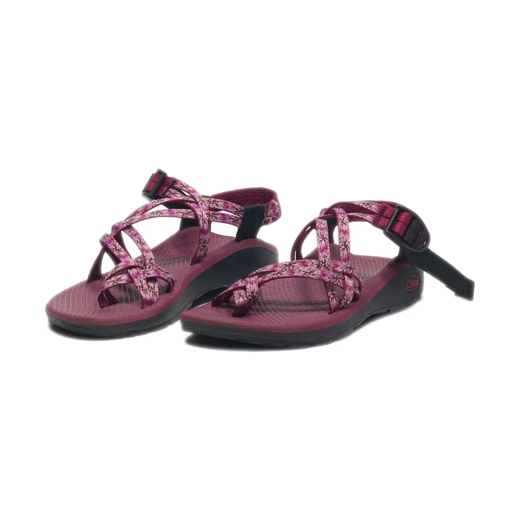 Chaco Flat Sandals Fabric Purple Colour For Women