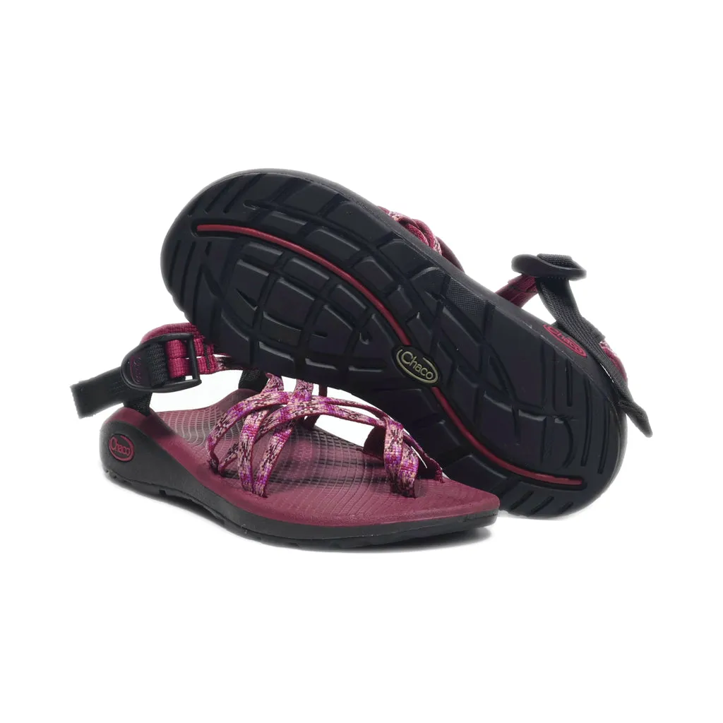 Chaco Flat Sandals Fabric Purple Colour For Women