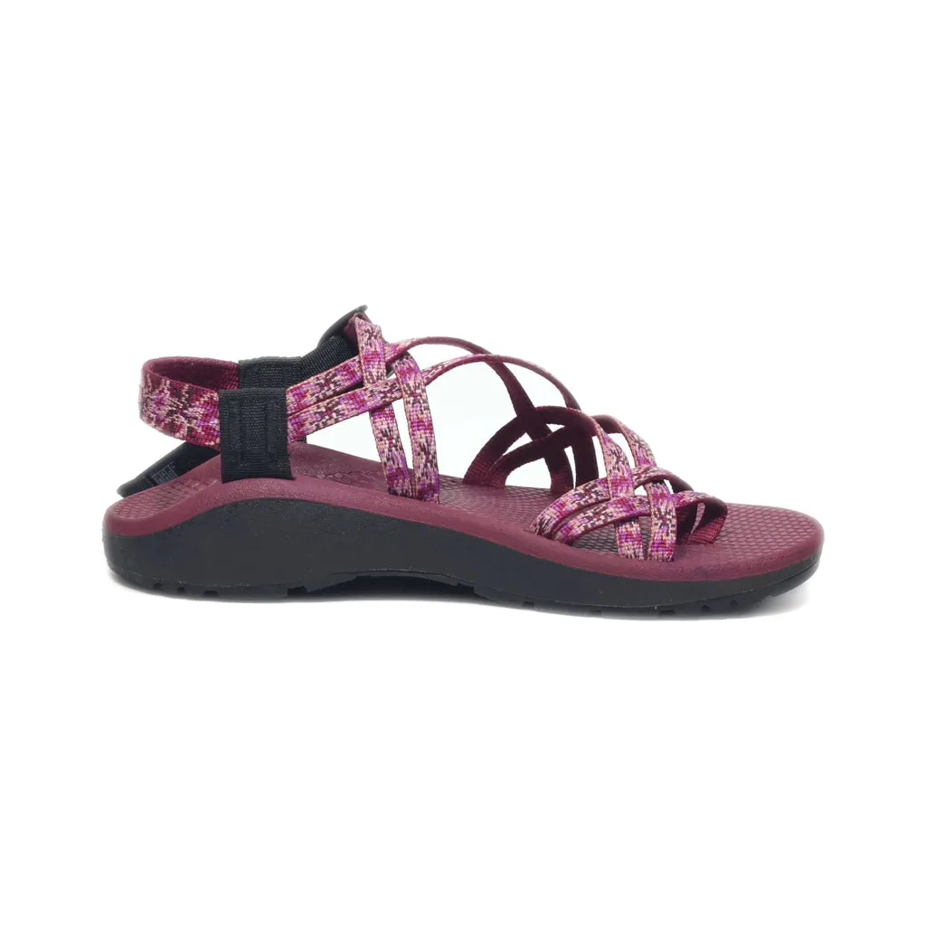 Chaco Flat Sandals Fabric Purple Colour For Women