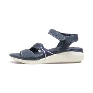 Clarks Flat Sandals Leather Blue Colour For Women