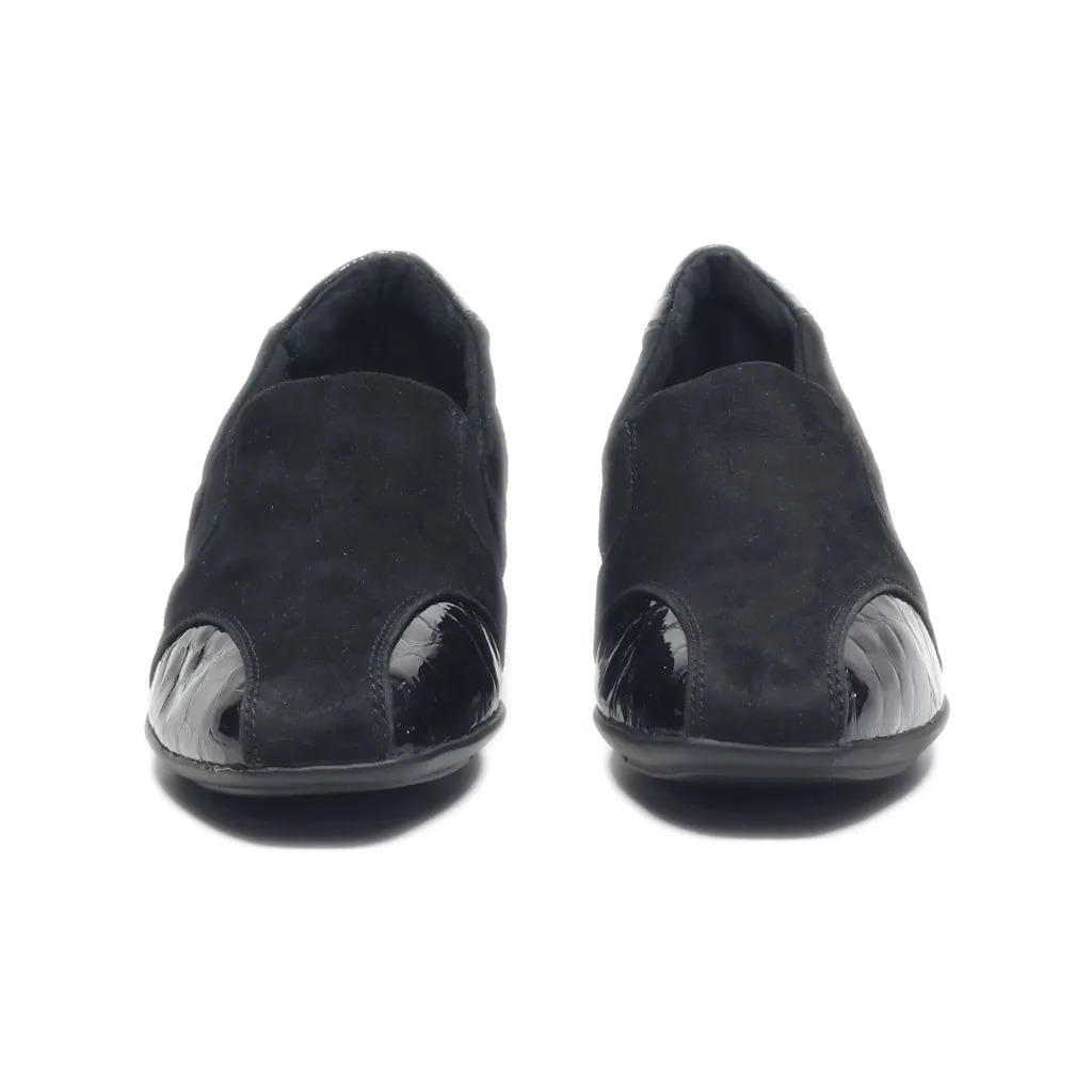 Clarks Slip Ons Suede Black Colour For Women
