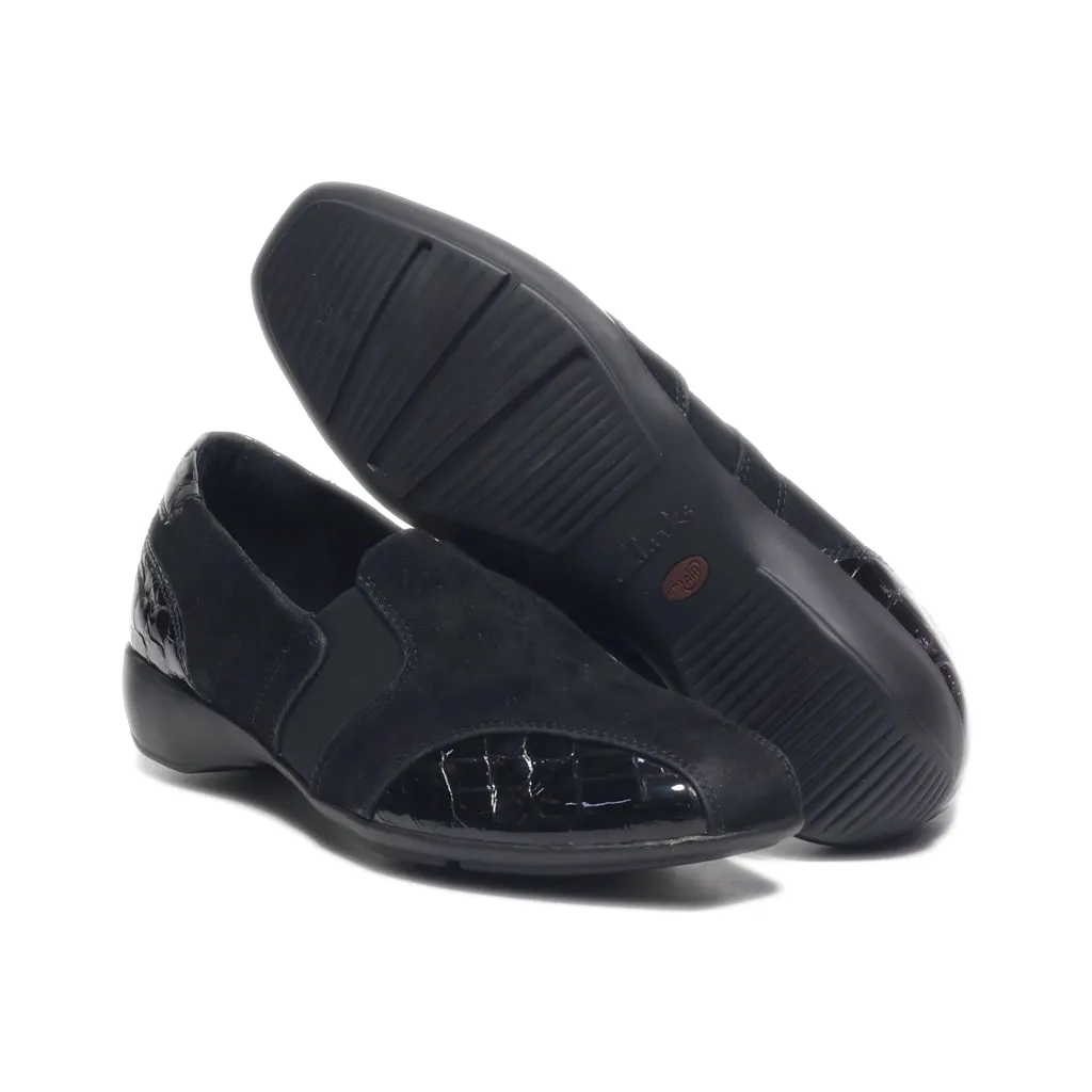 Clarks Slip Ons Suede Black Colour For Women