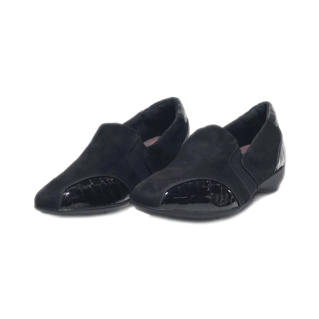 Clarks Slip Ons Suede Black Colour For Women