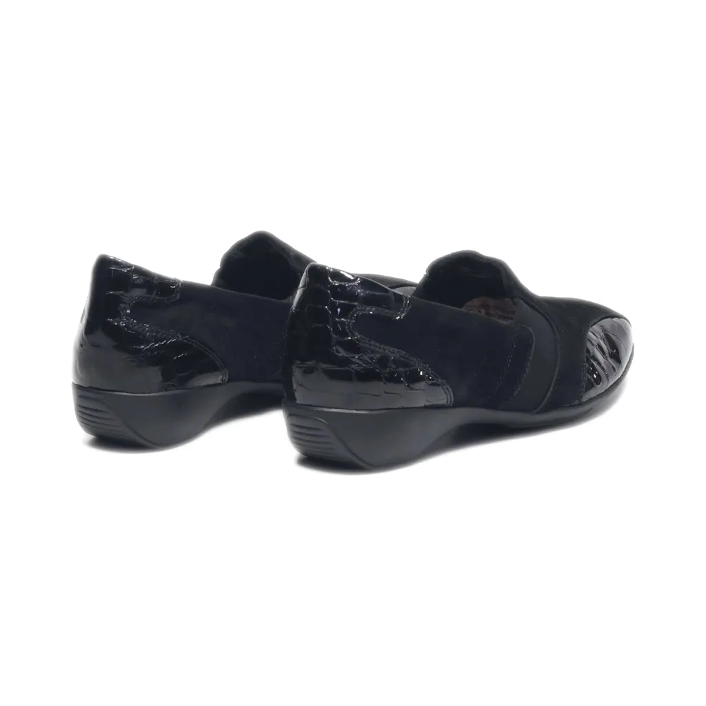Clarks Slip Ons Suede Black Colour For Women