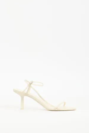 Cream Leather Bare Heeled Sandal