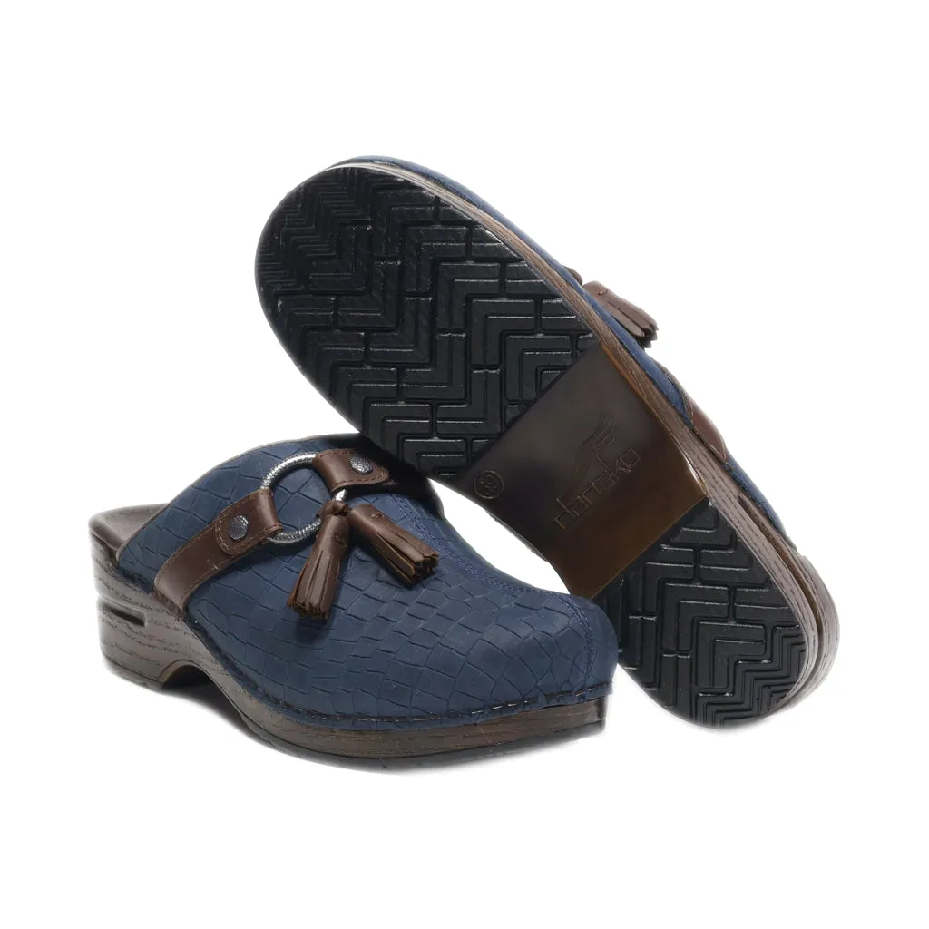 Dansko Mules Leather Blue Colour For Women