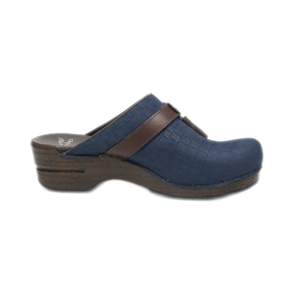 Dansko Mules Leather Blue Colour For Women