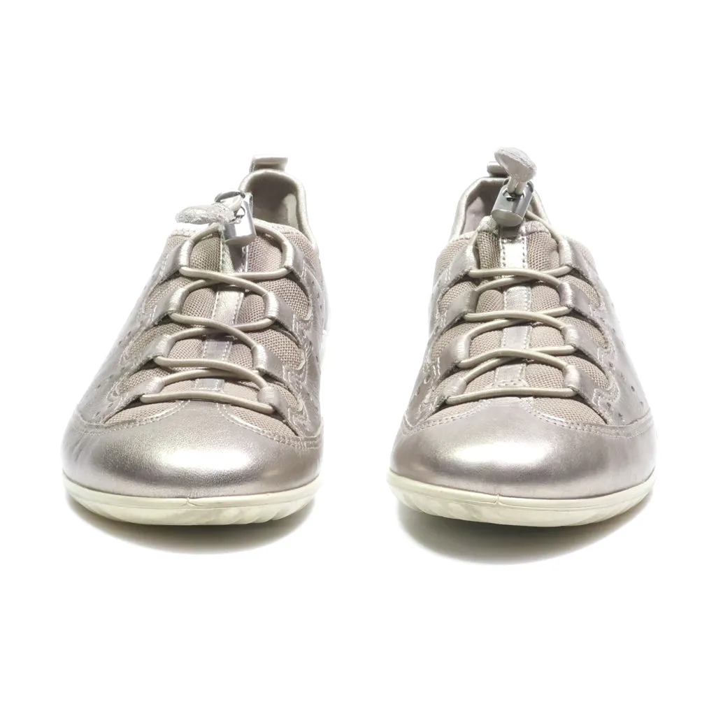 Ecco Slip Ons Fabric Gold Colour For Women