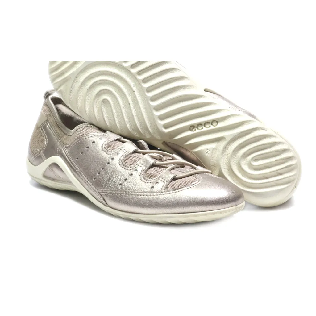 Ecco Slip Ons Fabric Gold Colour For Women