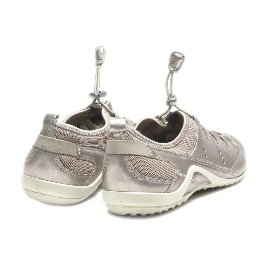 Ecco Slip Ons Fabric Gold Colour For Women