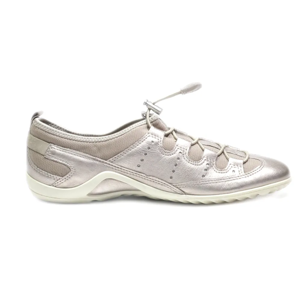 Ecco Slip Ons Fabric Gold Colour For Women