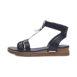 Franco Sarto Dosha Flat Sandals Leather Black Colour For Women