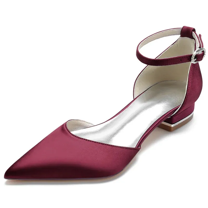 Funki Buys | Shoes | Women's Satin Pointy Toe Wedding Flats
