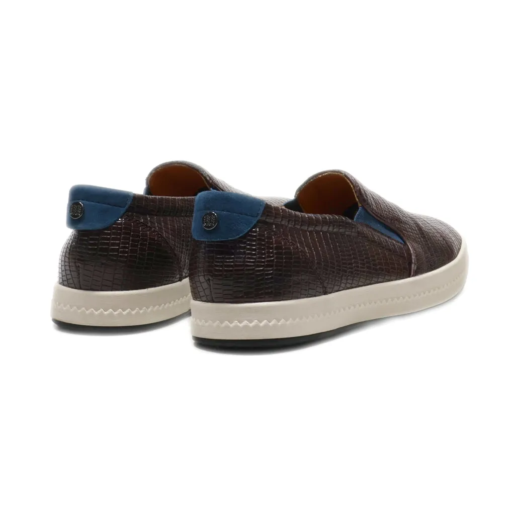 Geox Slip Ons Leather Brown Colour For Women