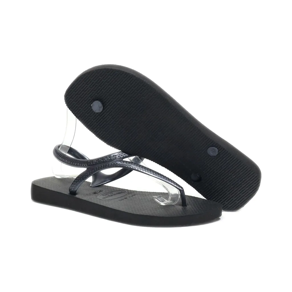 Havaianas Flat Sandals Rubber Black Colour For Women