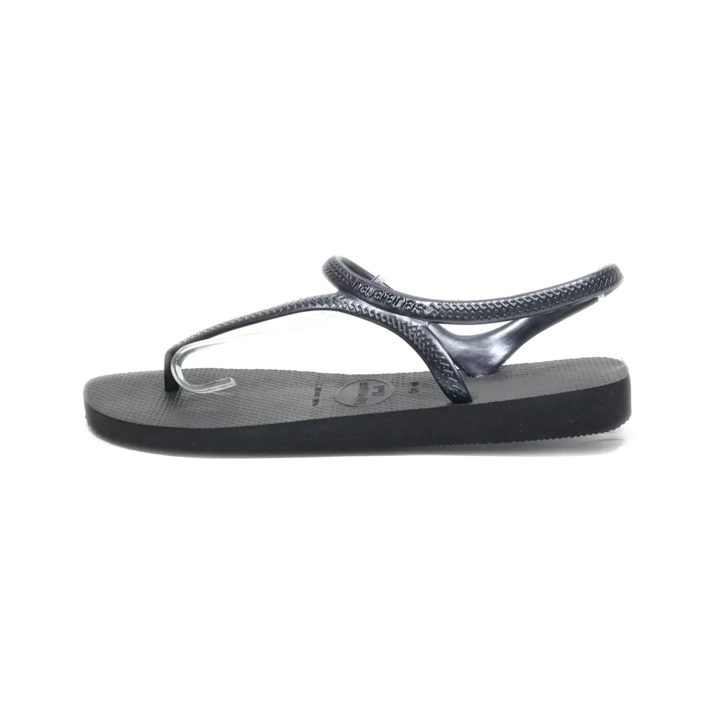 Havaianas Flat Sandals Rubber Black Colour For Women
