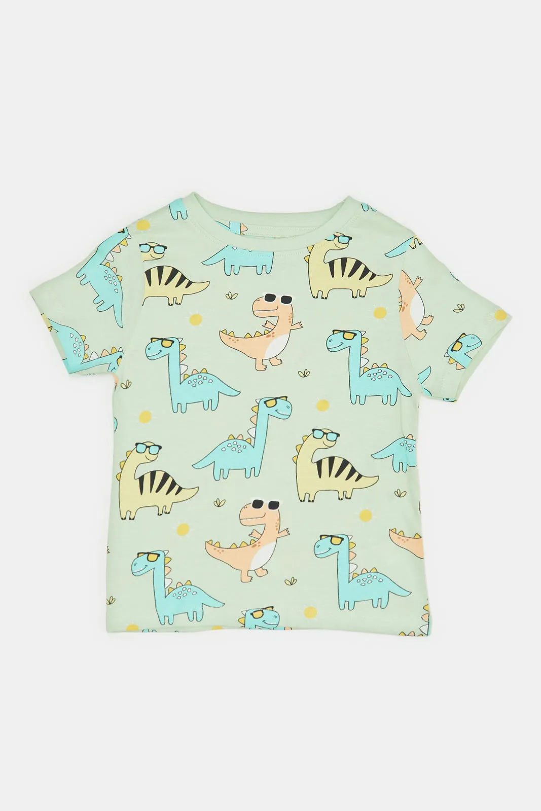 Infant Boys Green Dino Print T-Shirt