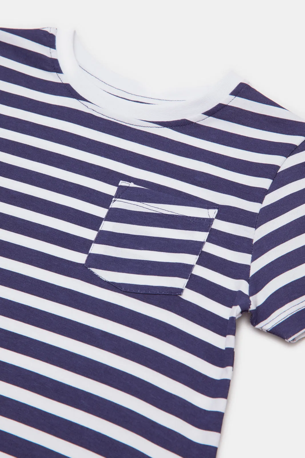 Infant Boys Navy Striped T-Shirt