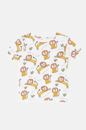 Infant Boys White Lion T-Shirt