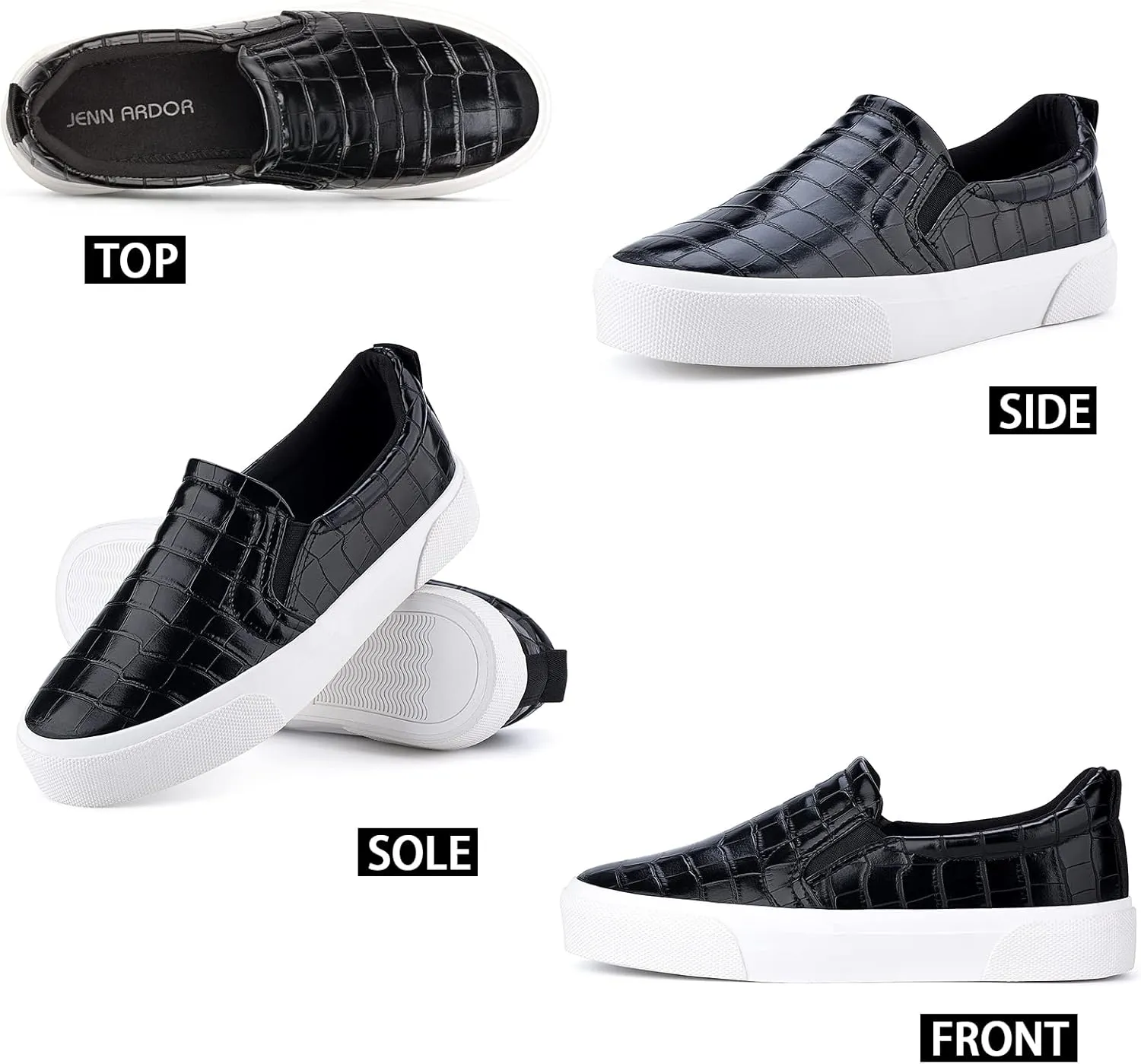 JENN ARDOR Slip On Sneakers Women Comfortable Walking Slip On Shoes Women Memory Foam Womens Fashion Loafers for Women Casual Shoes for Women Flats