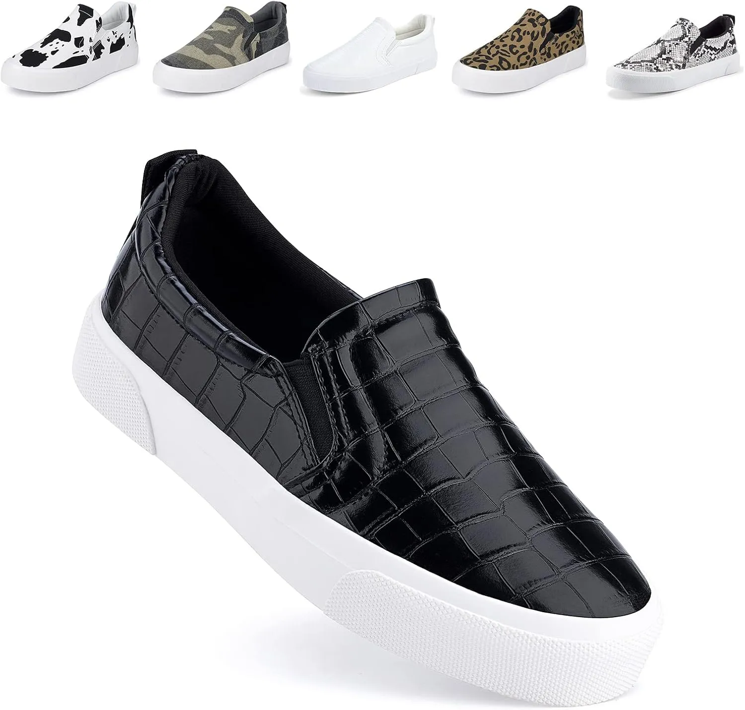 JENN ARDOR Slip On Sneakers Women Comfortable Walking Slip On Shoes Women Memory Foam Womens Fashion Loafers for Women Casual Shoes for Women Flats