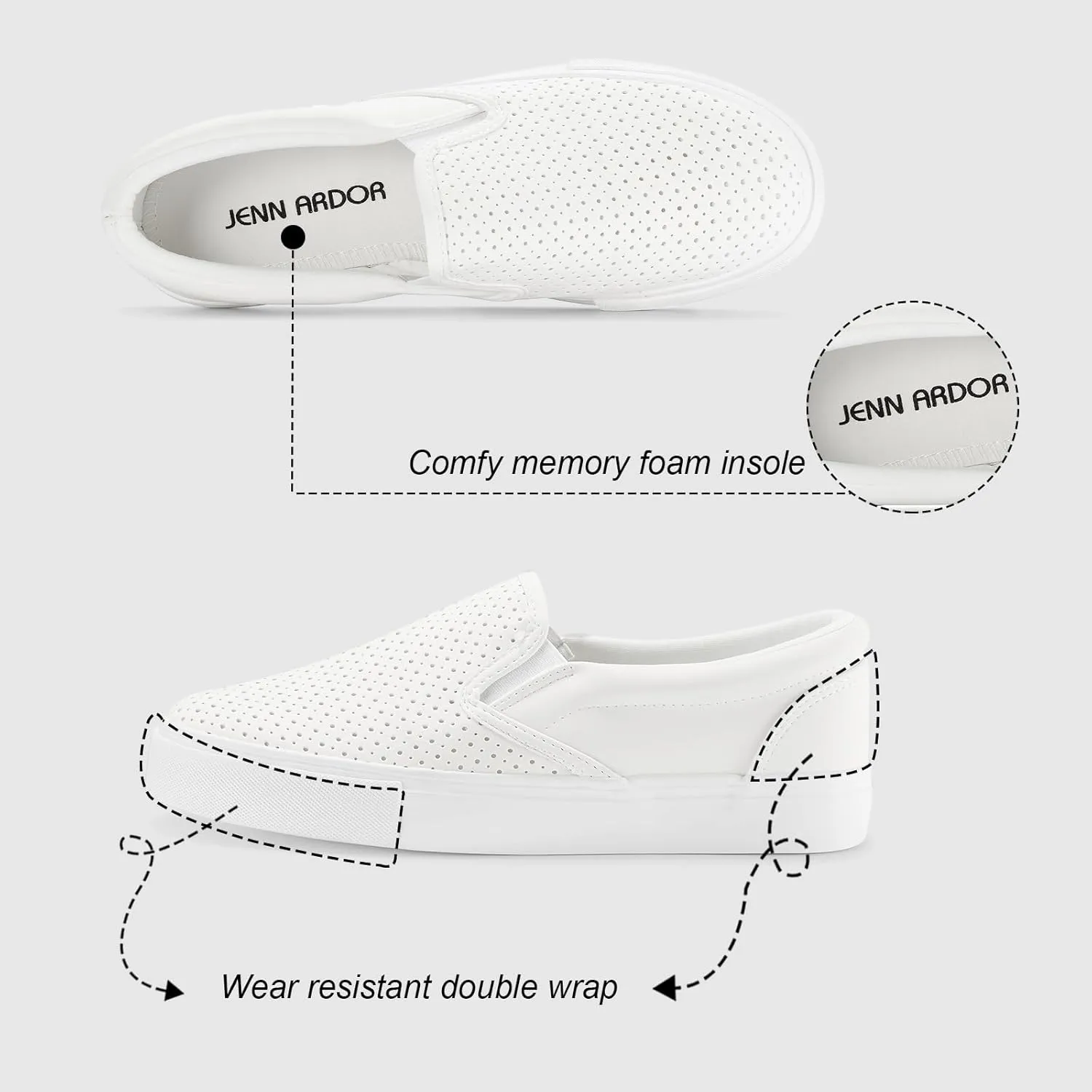 JENN ARDOR Slip On Sneakers Women Comfortable Walking Slip On Shoes Women Memory Foam Womens Fashion Loafers for Women Casual Shoes for Women Flats