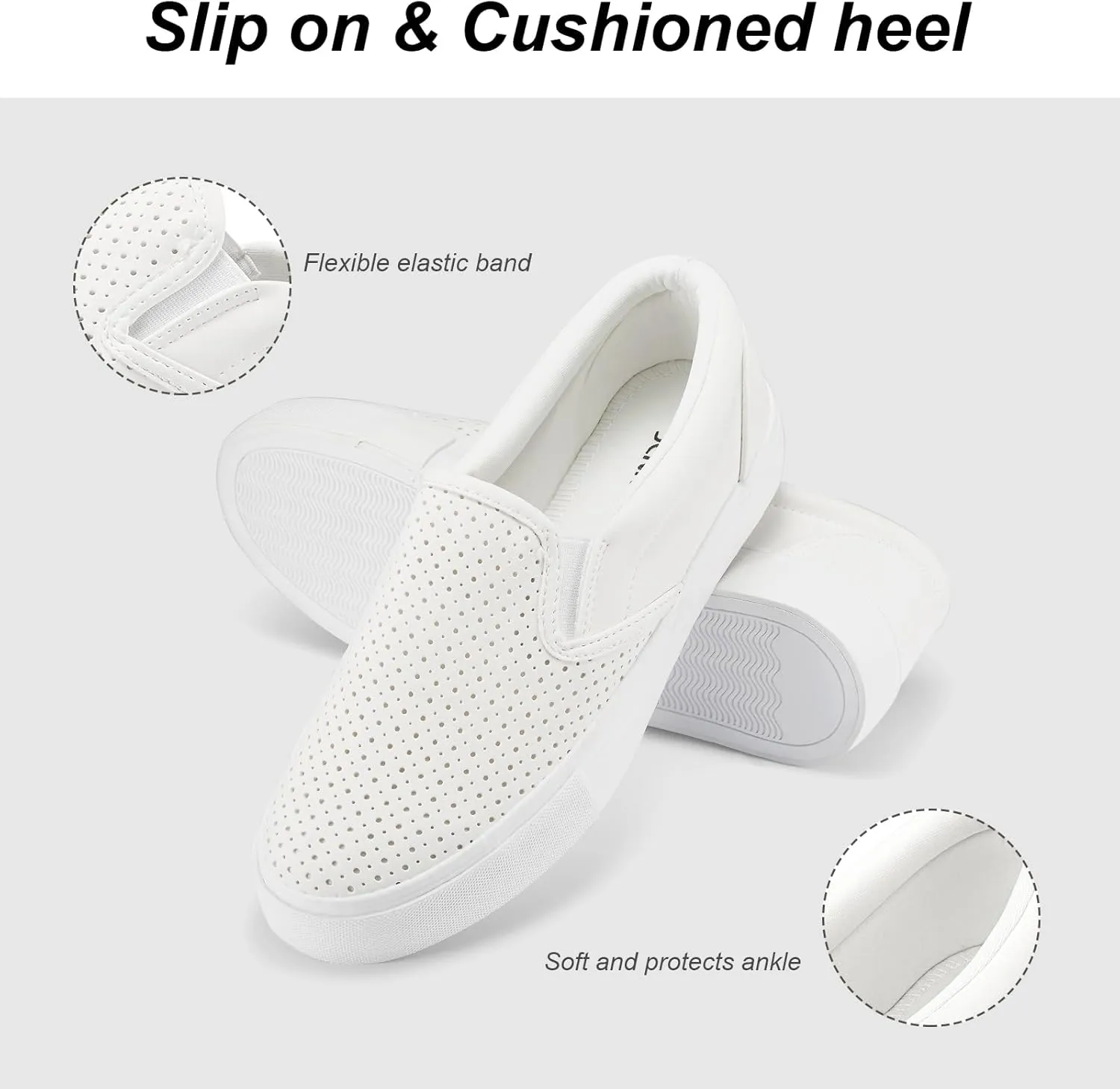JENN ARDOR Slip On Sneakers Women Comfortable Walking Slip On Shoes Women Memory Foam Womens Fashion Loafers for Women Casual Shoes for Women Flats