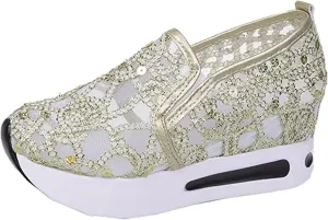 Ladmiple Sneakers For Women Comfortable Shoes Fashion Slip On Walking Shoes Dressy Casual Summer Platform Flats Loafers