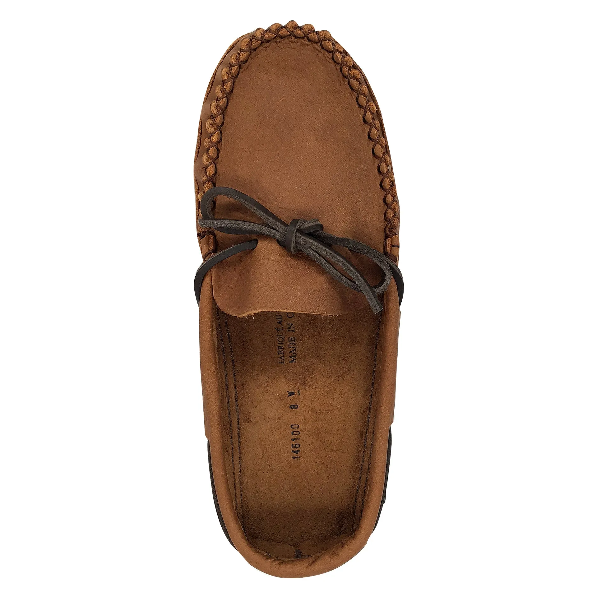 Men's CLEARANCE Earthing Moccasins Wide Brown Leather 1461-N