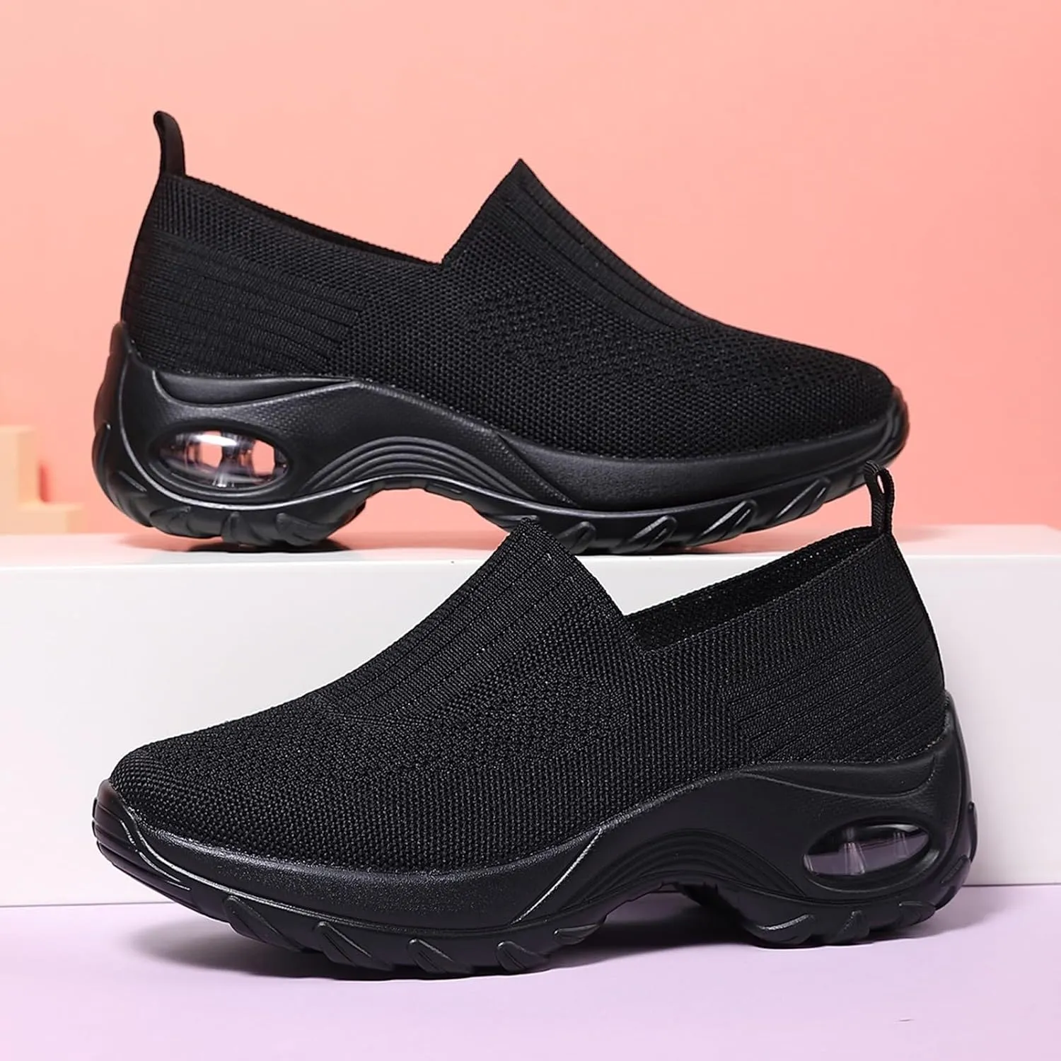 Orthopedic Shoes for Women Comfortable Running Shoes Breathable Mesh Womens Slip On Sneakers Women Walking Shoes with Arch Support Tennis Shoes Lightweight Casual Sneakers for Gym Travel Work