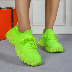 Orthopedic Sneakers for Women with Arch Support Slip On Shoes for Women Breathable Mesh Knit Tennis Shoes Lace Up Sock Comfortable Walking Shoes Women Outdoor Lightweight Hiking Shoes ﻿