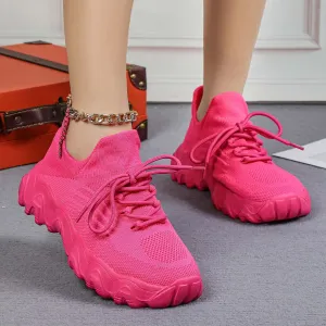 Orthopedic Sneakers for Women with Arch Support Slip On Shoes for Women Breathable Mesh Knit Tennis Shoes Lace Up Sock Comfortable Walking Shoes Women Outdoor Lightweight Hiking Shoes ﻿