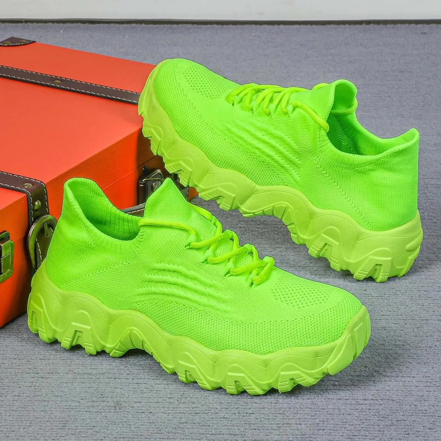 Orthopedic Sneakers for Women with Arch Support Slip On Shoes for Women Breathable Mesh Knit Tennis Shoes Lace Up Sock Comfortable Walking Shoes Women Outdoor Lightweight Hiking Shoes ﻿