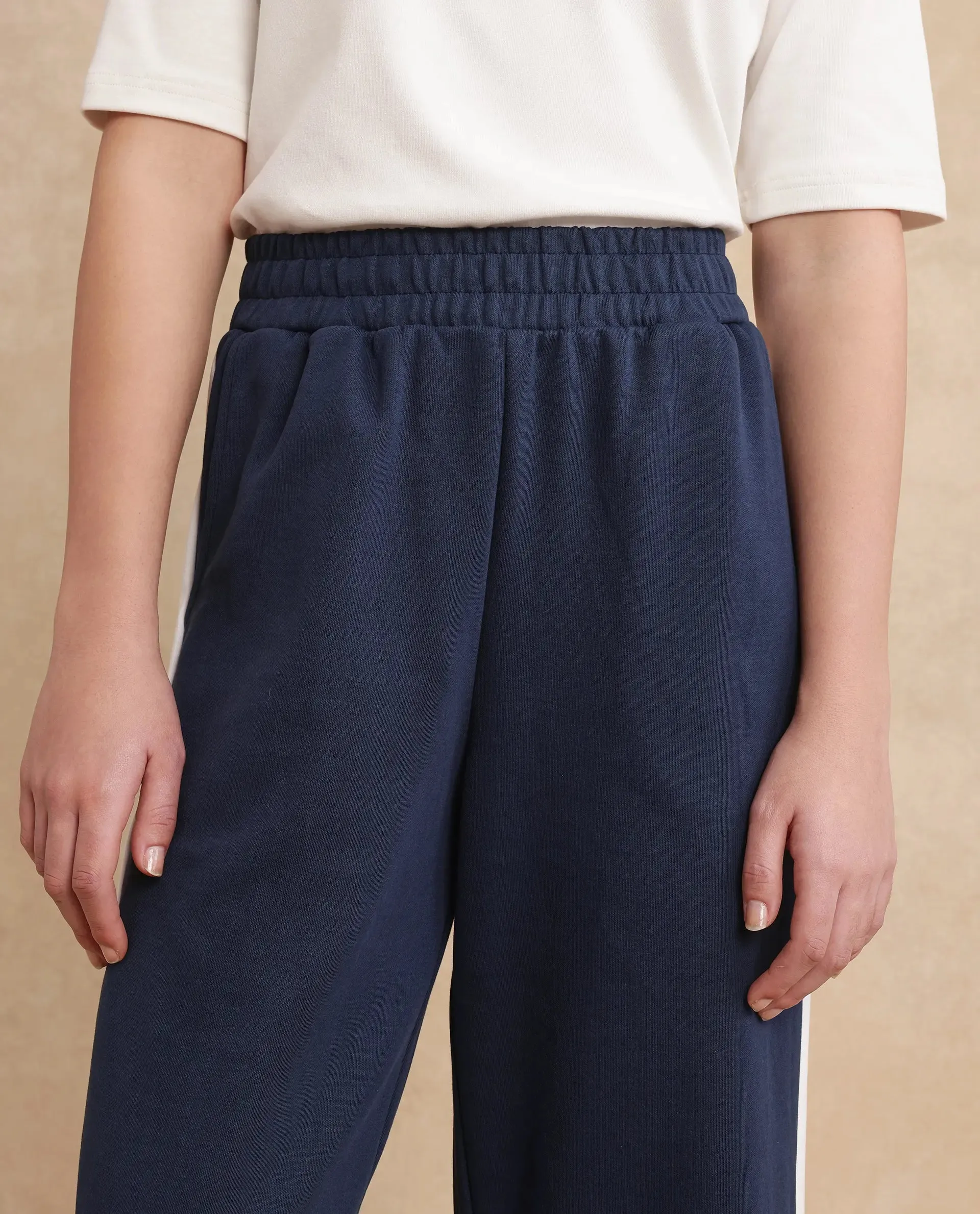 Rareism Women Naut Navy Plain Track Pant