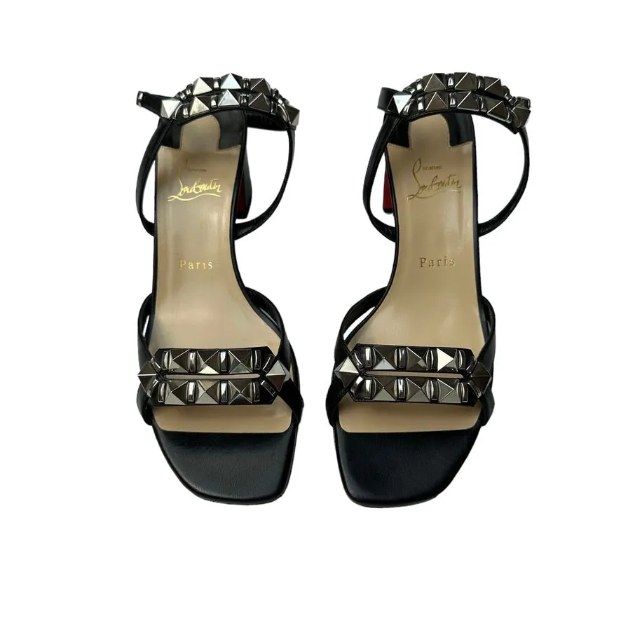 Studded Heeled Sandals - 10