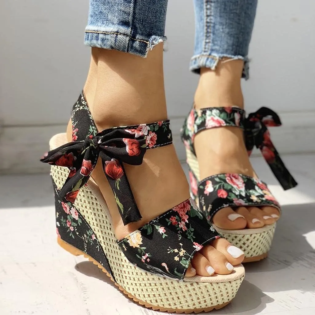 Wedge Sandal for Women Ankle Strap Flatform Arch Support Fish Mouth Toe Shoes Platform Espadrilles Open Waterproof Wide