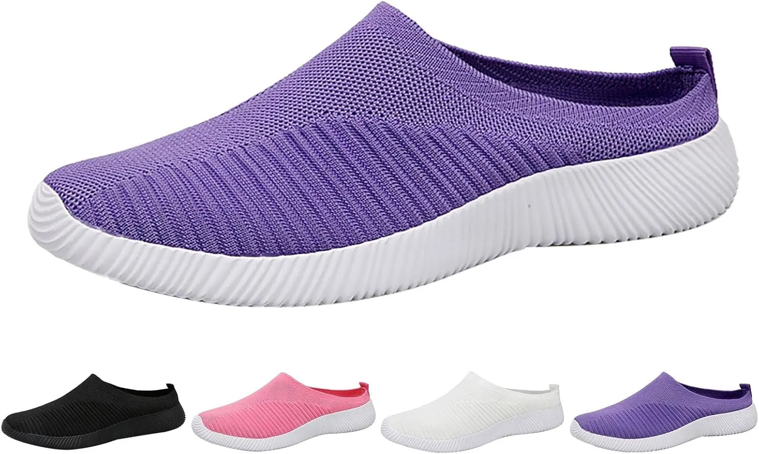 Womens Backless Sneakers Mesh Slip-on Mule Shoes Running Shoes for Women Wide Casual Shoes for Fall Women's Fashion Sneakers Brown Tennis Shoe Casual Loafers