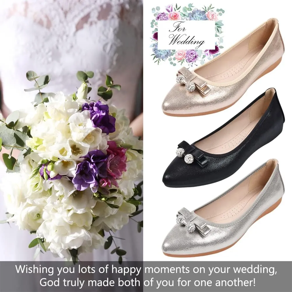 Women's Ballet Flats Foldable Shiny Comfortable Loafers Shoes Dressy Flats Shoes for Women