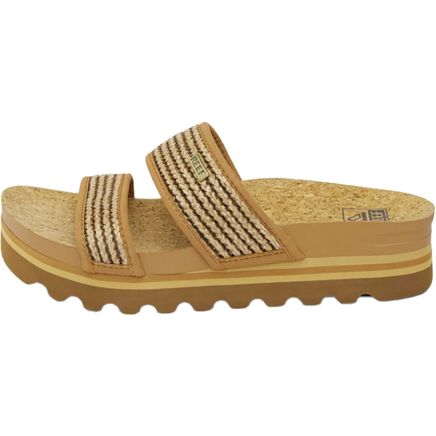 Women's Reef Cushion Vista Hi Chocolate Raffia Synthetic