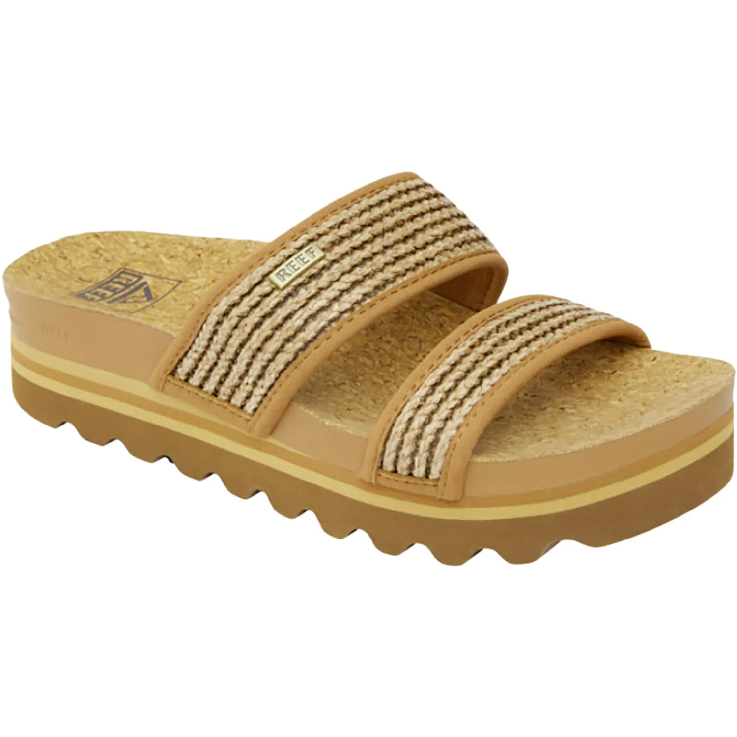 Women's Reef Cushion Vista Hi Chocolate Raffia Synthetic