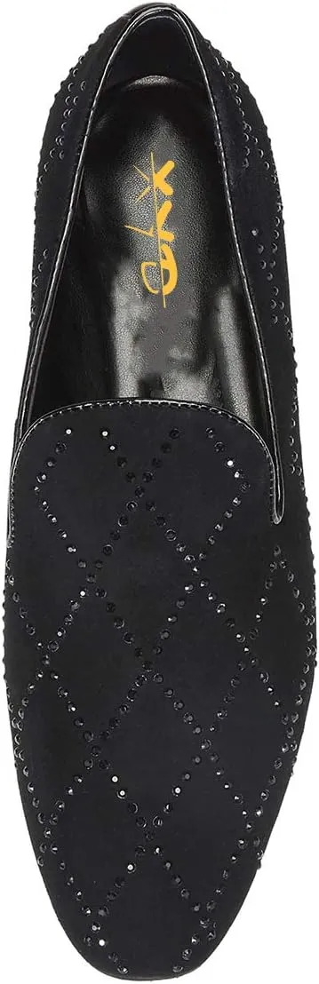 XYD Women Formal Closed Round Toe Flats Low Heel Loafer Studded for Office Lady Comfy Walking Driving Shoes
