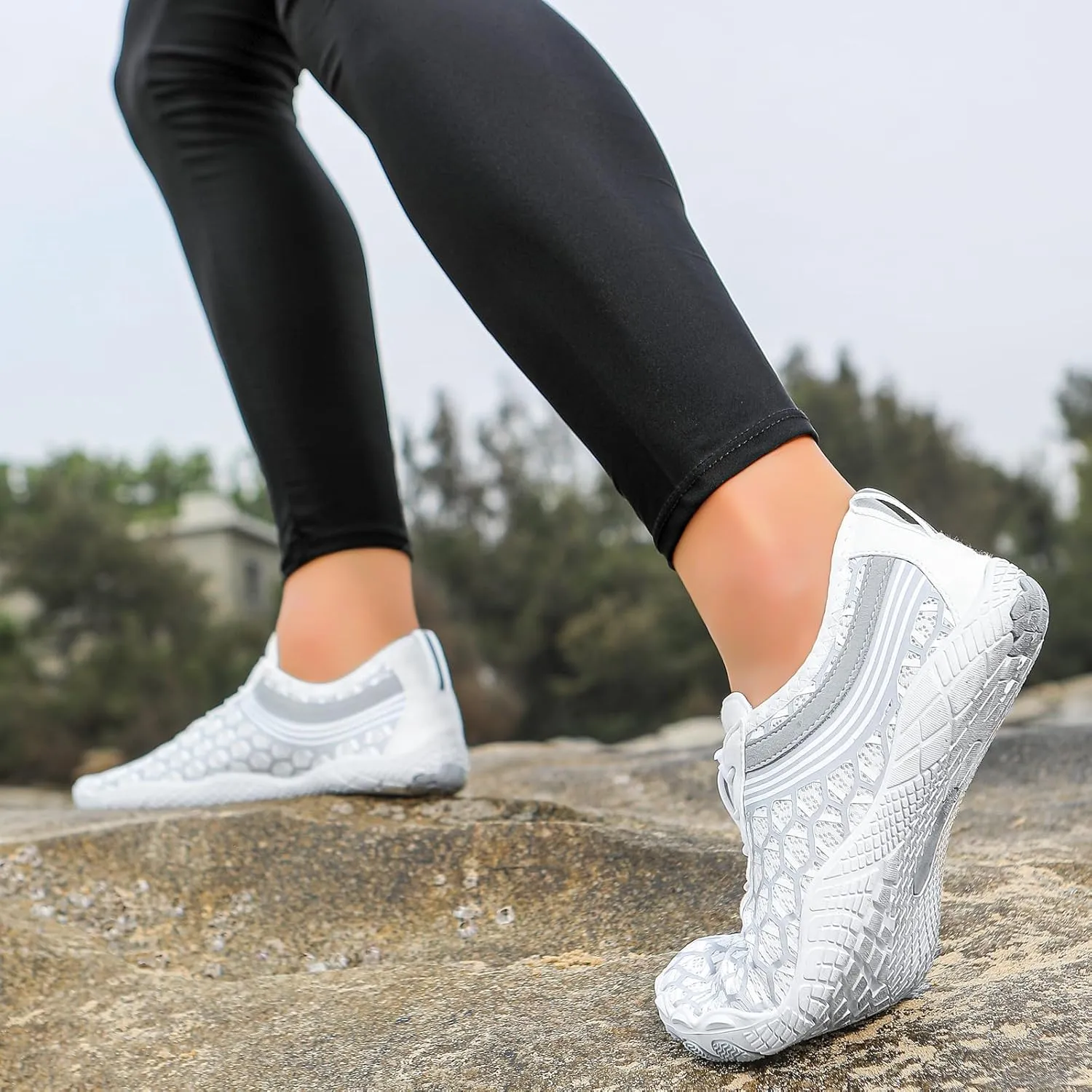 ZWRXW Hike Barefoot Shoes Women Wide Toe Box Healthy & Non-Slip Barefoot Shoes Unisex Outdoor Hiking Footwear for Beach Walking Kayaking Surfing Training