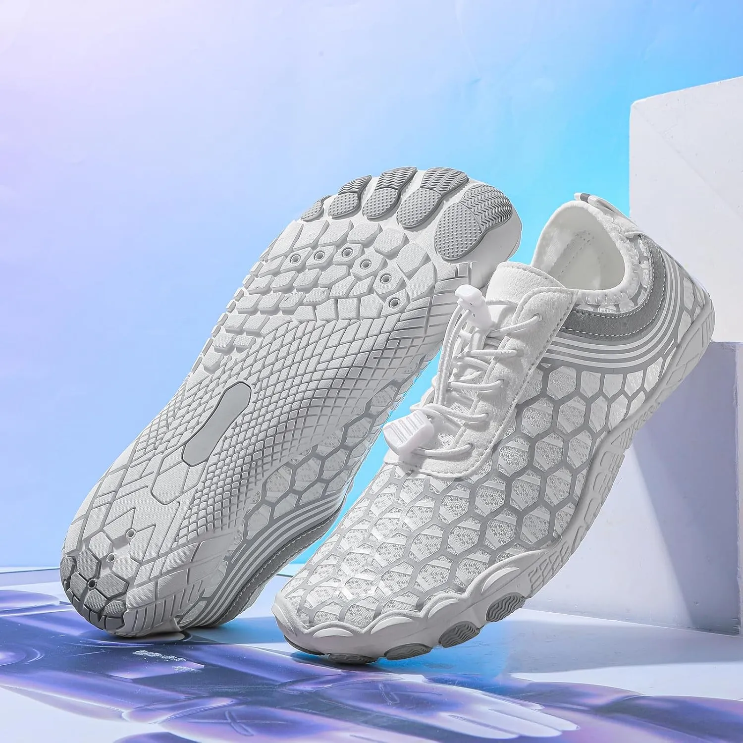 ZWRXW Hike Barefoot Shoes Women Wide Toe Box Healthy & Non-Slip Barefoot Shoes Unisex Outdoor Hiking Footwear for Beach Walking Kayaking Surfing Training